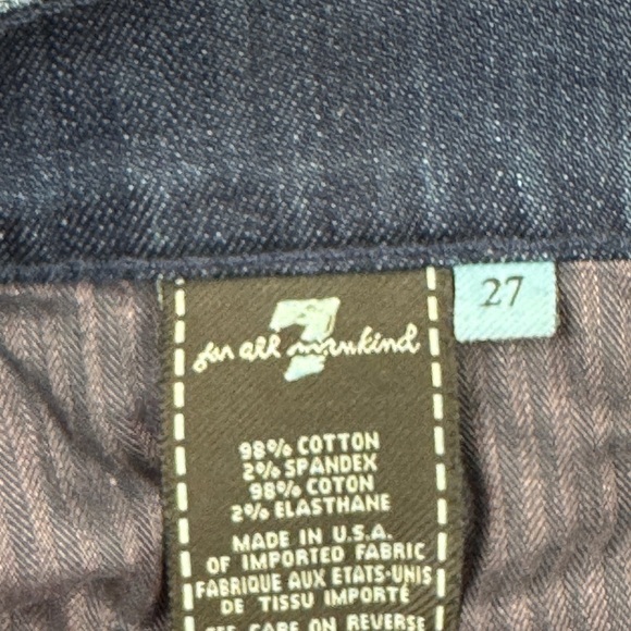 7 for all Mankind Women's Josefina Slim Mid-Rise Dark Wash - Picture 10 of 12